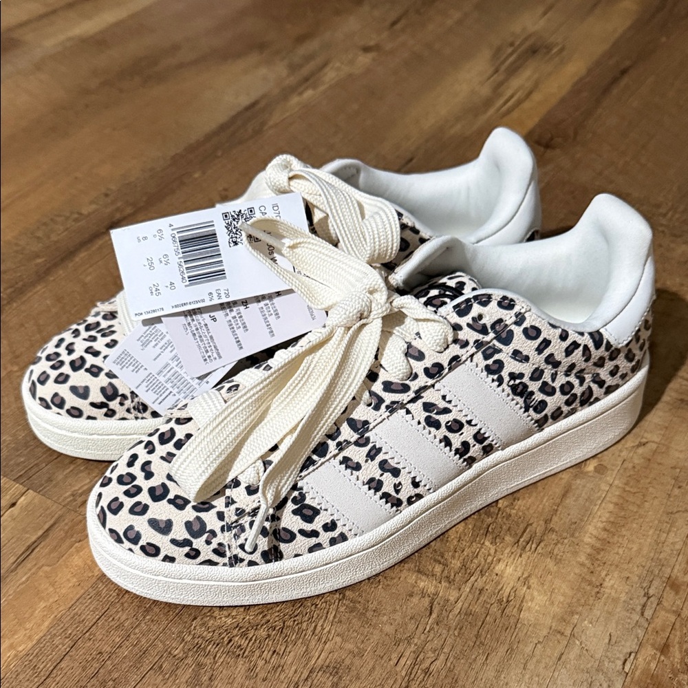 Adidas Women's Campus 00s W —Cream and Black Leopard Sneakers
